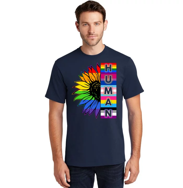 Human Rainbow Flower LGBT Pride Tall T-Shirt