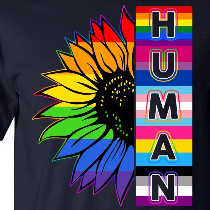 Human Rainbow Flower LGBT Pride Tall T-Shirt