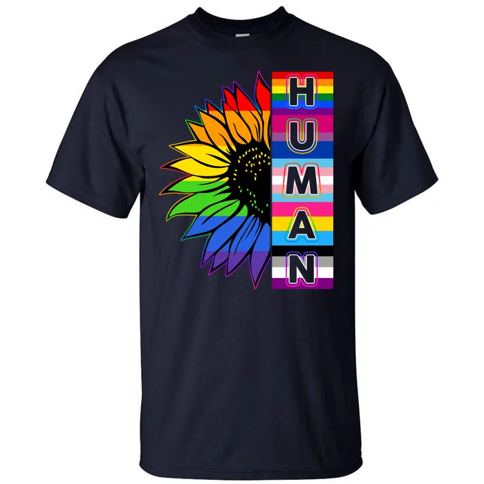 Human Rainbow Flower LGBT Pride Tall T-Shirt