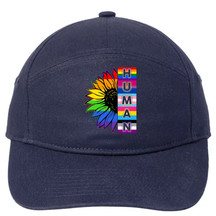 Human Rainbow Flower LGBT Pride 7-Panel Snapback Hat