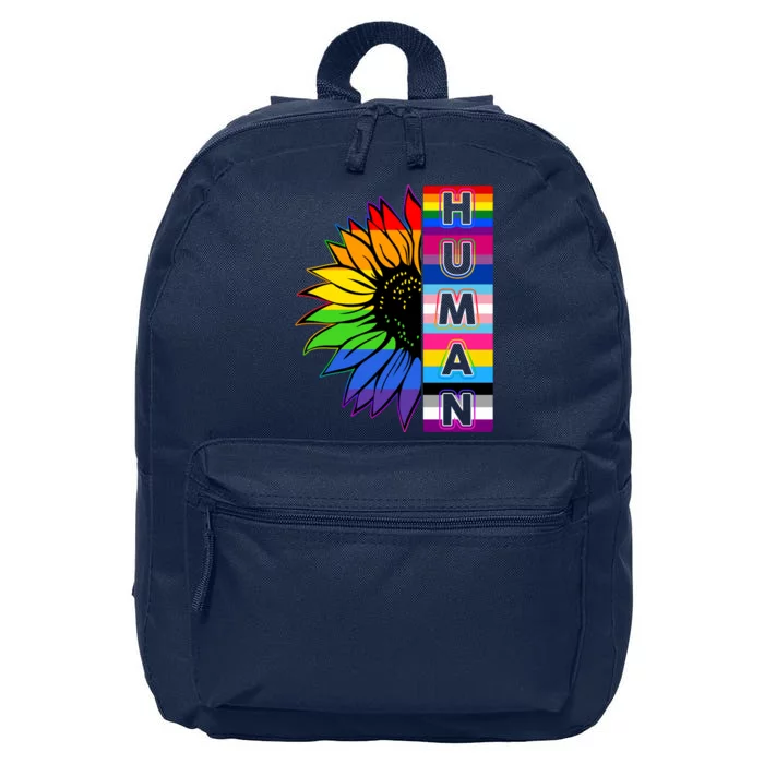 Human Rainbow Flower LGBT Pride 16 in Basic Backpack