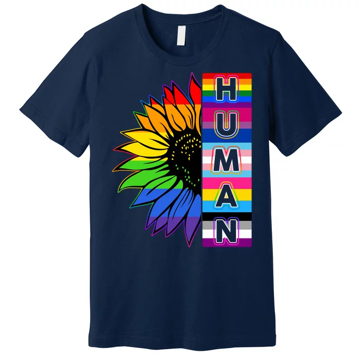 Human Rainbow Flower LGBT Pride Premium T-Shirt