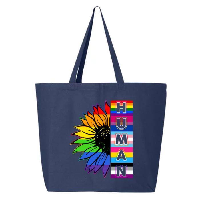 Human Rainbow Flower LGBT Pride 25L Jumbo Tote