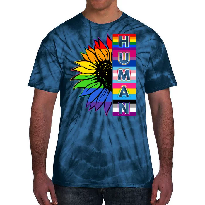 Human Rainbow Flower LGBT Pride Tie-Dye T-Shirt