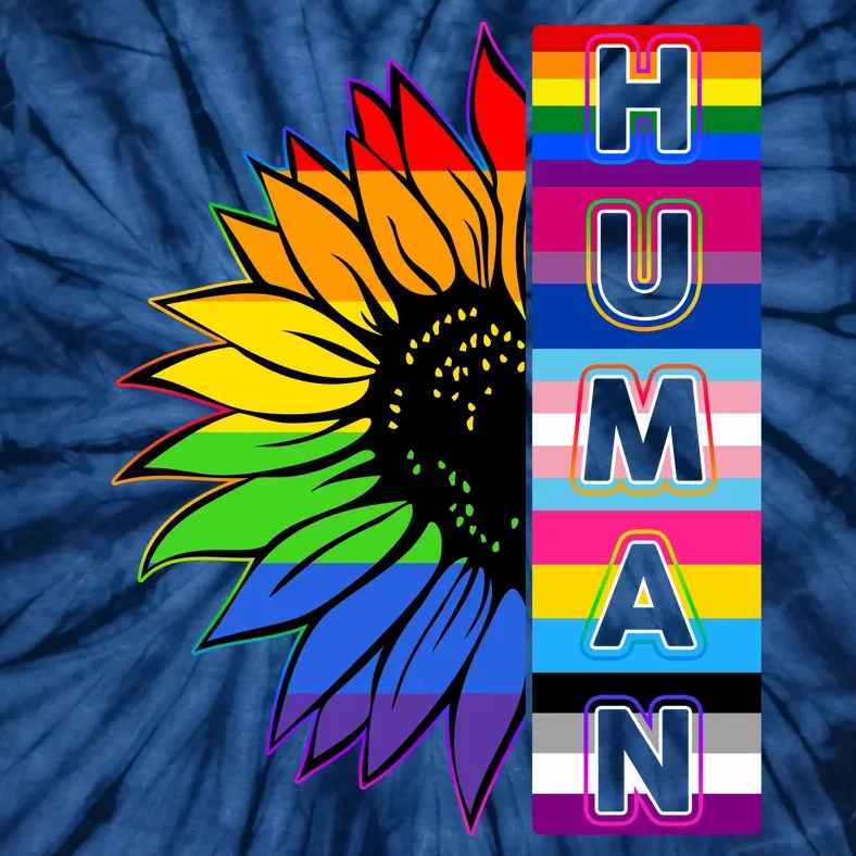 Human Rainbow Flower LGBT Pride Tie-Dye T-Shirt