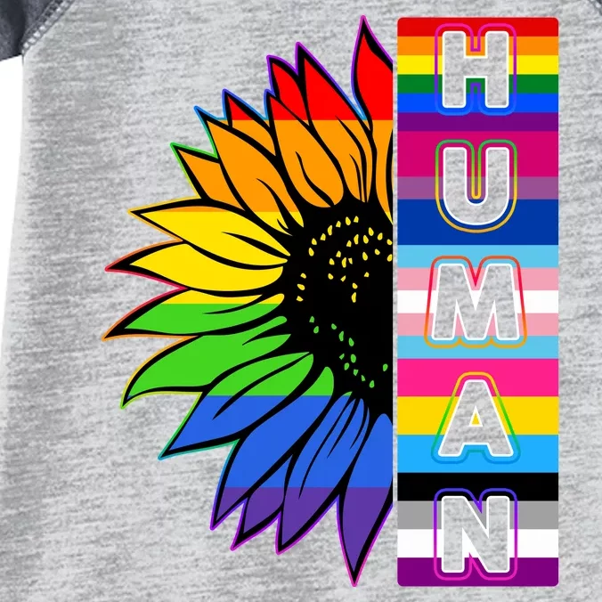 Human Rainbow Flower LGBT Pride Infant Baby Jersey Bodysuit