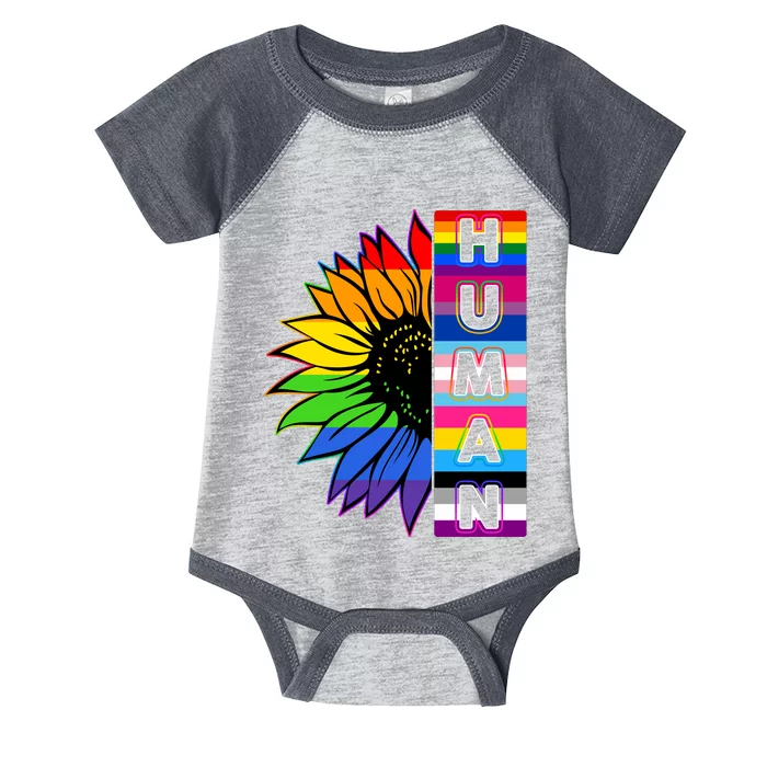 Human Rainbow Flower LGBT Pride Infant Baby Jersey Bodysuit