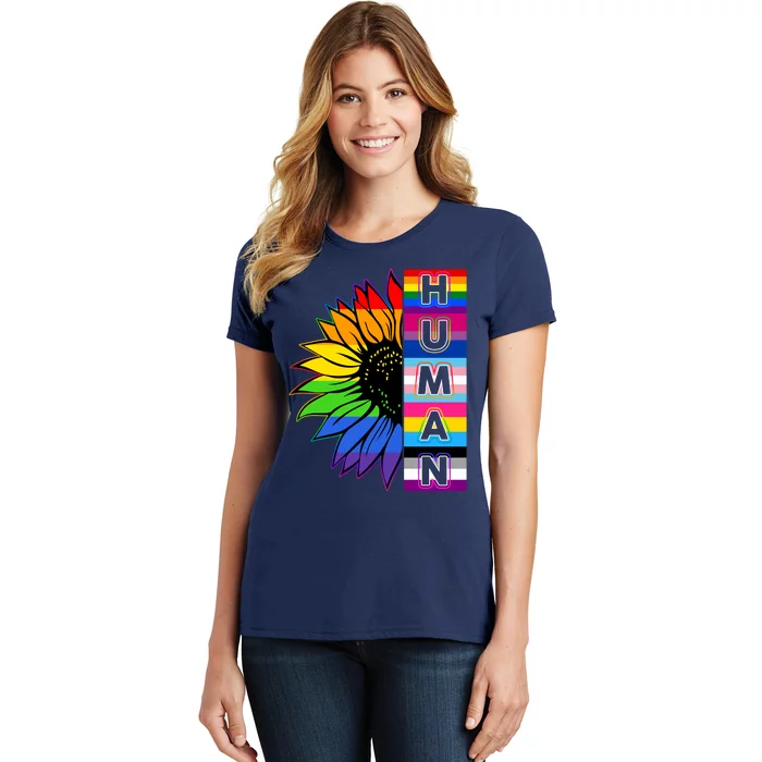 Human Rainbow Flower LGBT Pride Women's T-Shirt