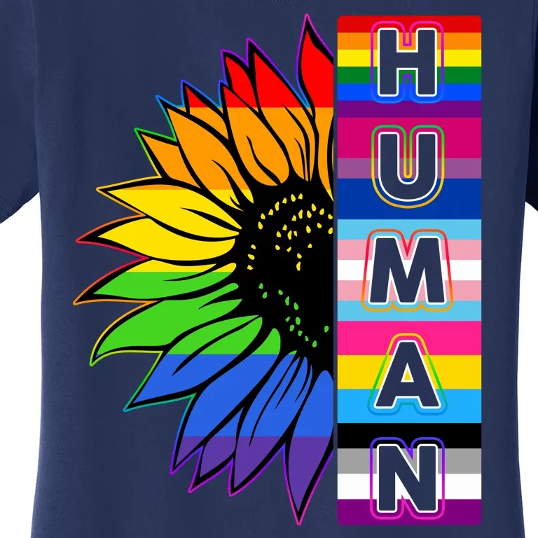 Human Rainbow Flower LGBT Pride Women's T-Shirt