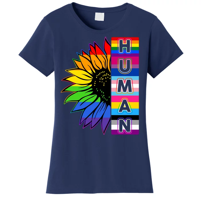 Human Rainbow Flower LGBT Pride Women's T-Shirt