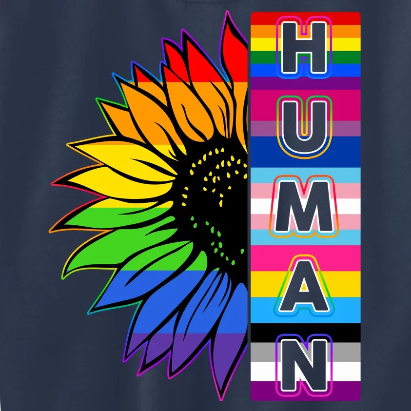 Human Rainbow Flower LGBT Pride Kids Sweatshirt