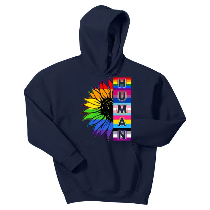 Human Rainbow Flower LGBT Pride Kids Hoodie