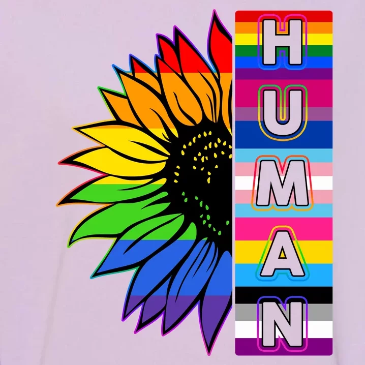 Human Rainbow Flower LGBT Pride Garment-Dyed Sweatshirt