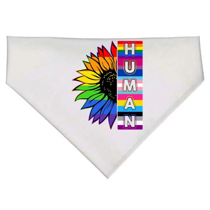 Human Rainbow Flower LGBT Pride USA-Made Doggie Bandana