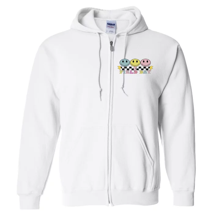 Hippie Retro Field Day Design for Teachers Field Day Full Zip Hoodie