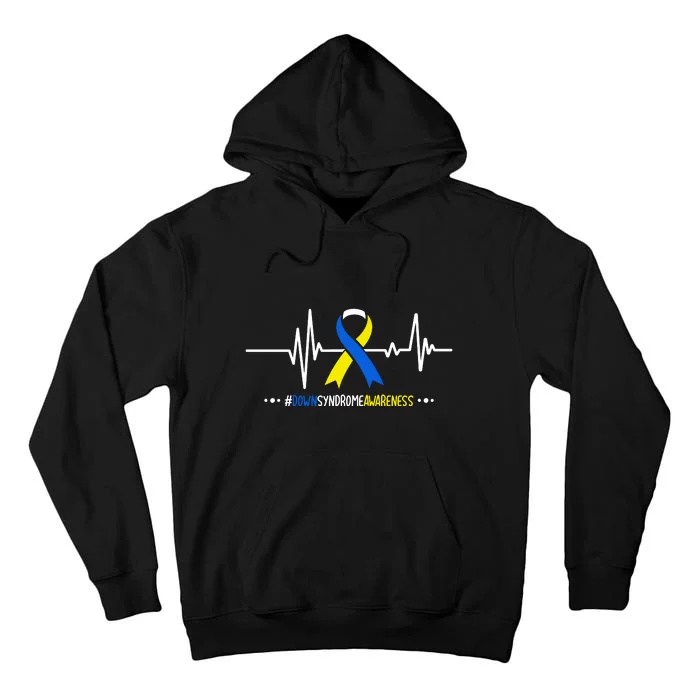 Heartbeat Ribbon For Down Syndrome Awareness Gift Tall Hoodie