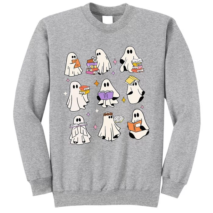 Halloween Reading Ghost Autumn Fall Spooky Tall Sweatshirt