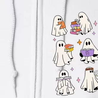 Halloween Reading Ghost Autumn Fall Spooky Full Zip Hoodie