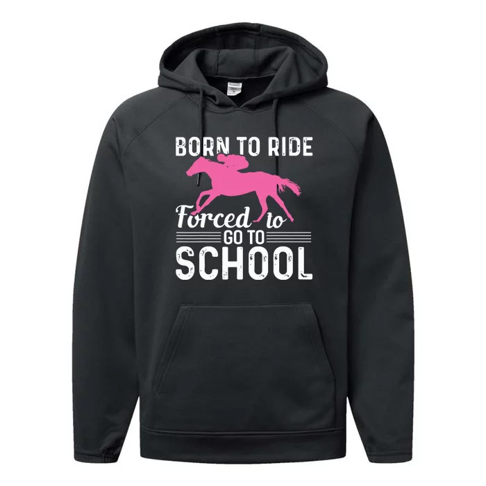 Horseback Riding Girl Funny Horse Performance Fleece Hoodie