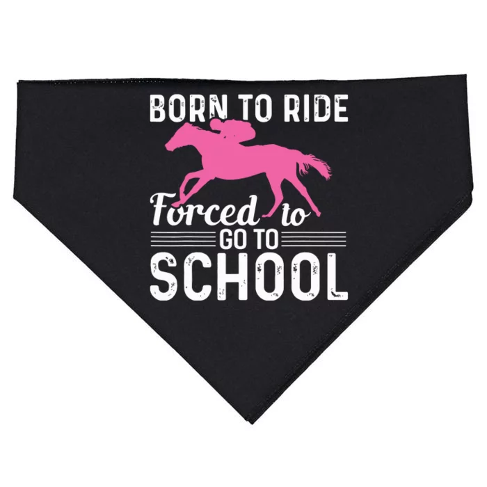 Horseback Riding Girl Funny Horse USA-Made Doggie Bandana