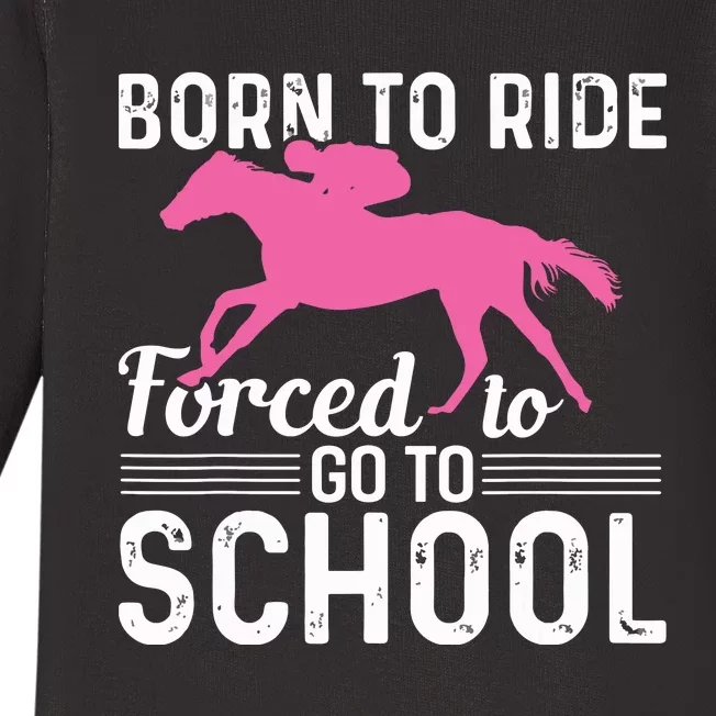 Horseback Riding Girl Funny Horse Baby Long Sleeve Bodysuit