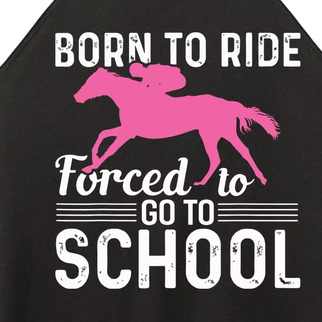 Horseback Riding Girl Funny Horse Women’s Perfect Tri Rocker Tank