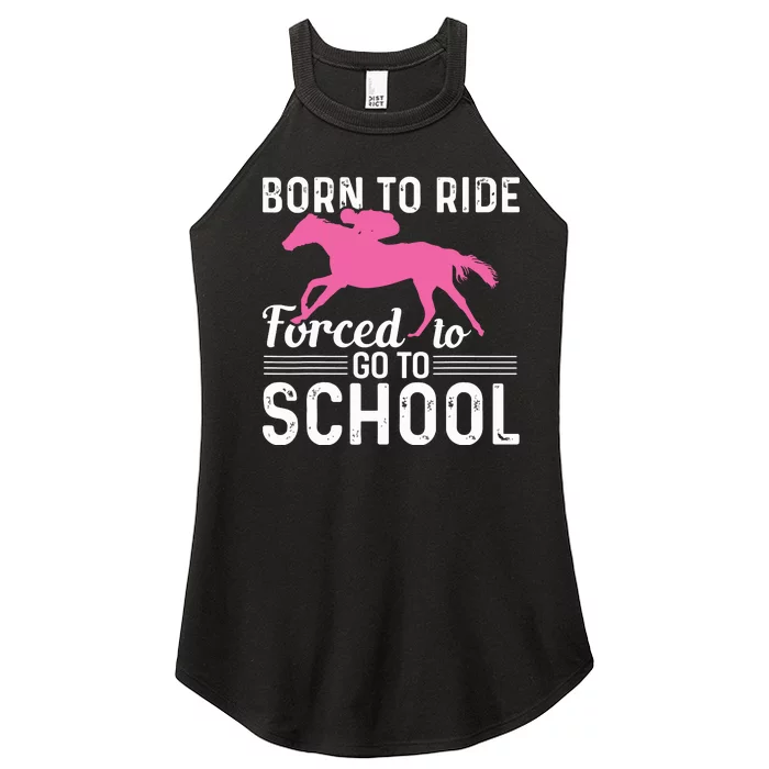 Horseback Riding Girl Funny Horse Women’s Perfect Tri Rocker Tank