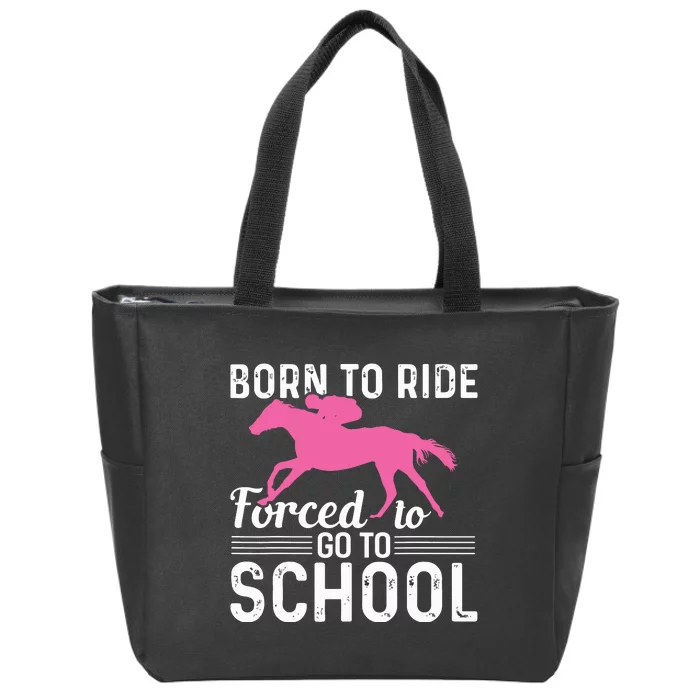 Horseback Riding Girl Funny Horse Zip Tote Bag