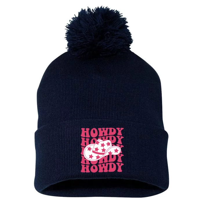 Howdy Retro Groovy Pom Pom 12in Knit Beanie