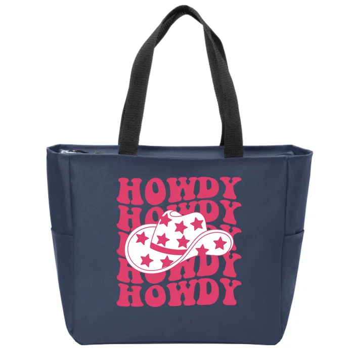 Howdy Retro Groovy Zip Tote Bag