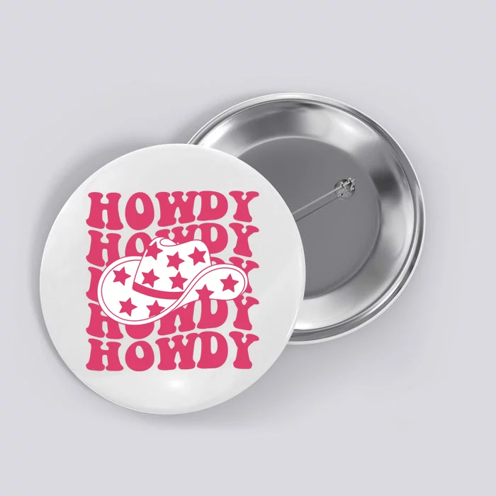 Howdy Retro Groovy Button