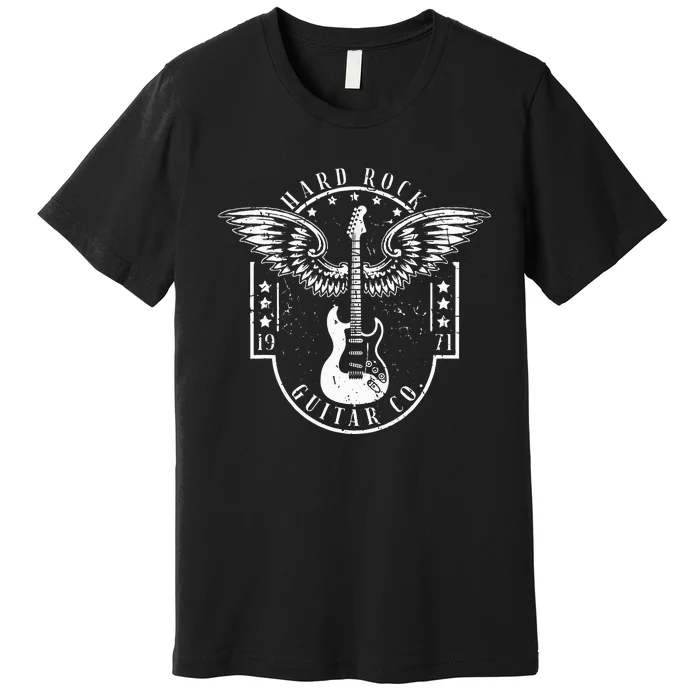 Hard Rock Guitar Co. Guitarist Rock And Roll Rocker Musician Premium T-Shirt