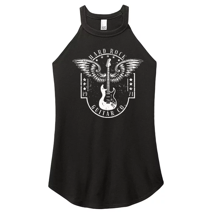 Hard Rock Guitar Co. Guitarist Rock And Roll Rocker Musician Women’s Perfect Tri Rocker Tank