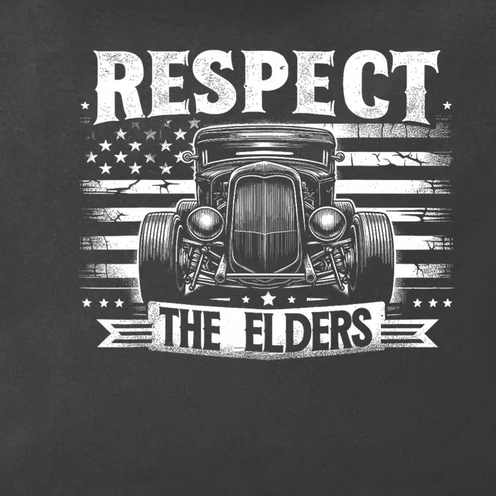 Hot Rod Grandpa Respect The Elders Patriotic Rat Rod Car Zip Tote Bag