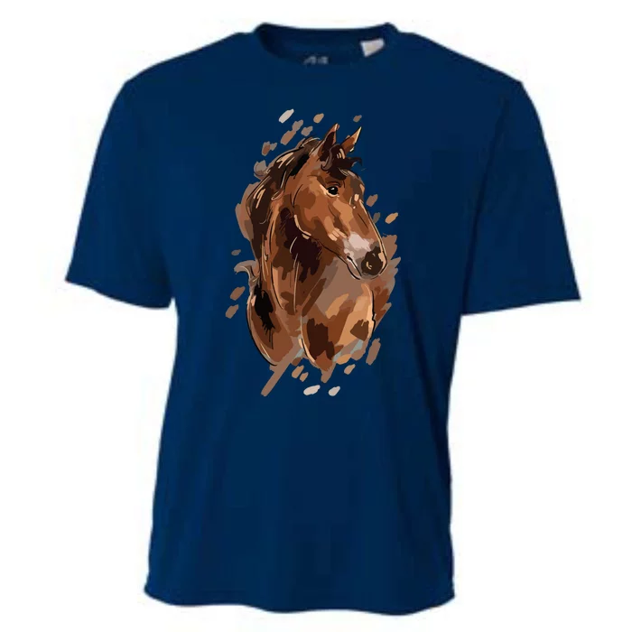 Horse Riding Graphic Women Horseback Horse Owner Equestrian Cooling Performance Crew T-Shirt