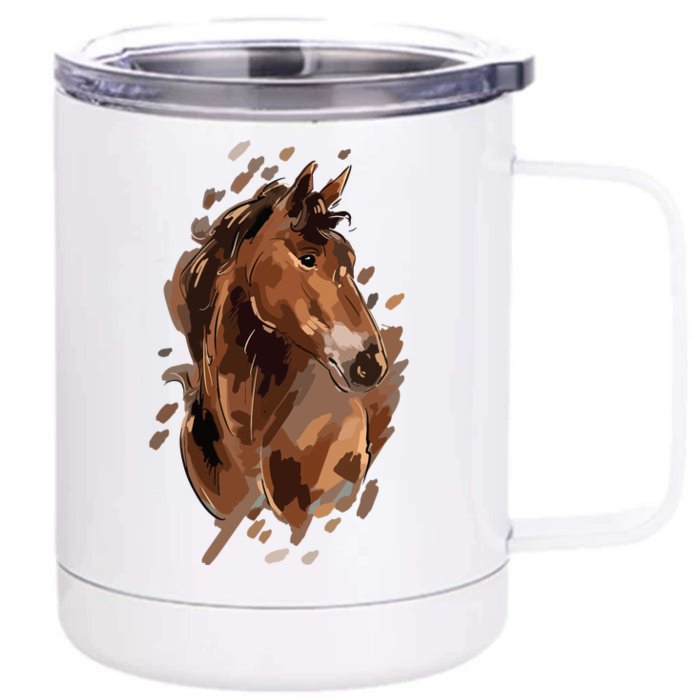 Horse Riding Graphic Women Horseback Horse Owner Equestrian Front & Back 12oz Stainless Steel Tumbler Cup