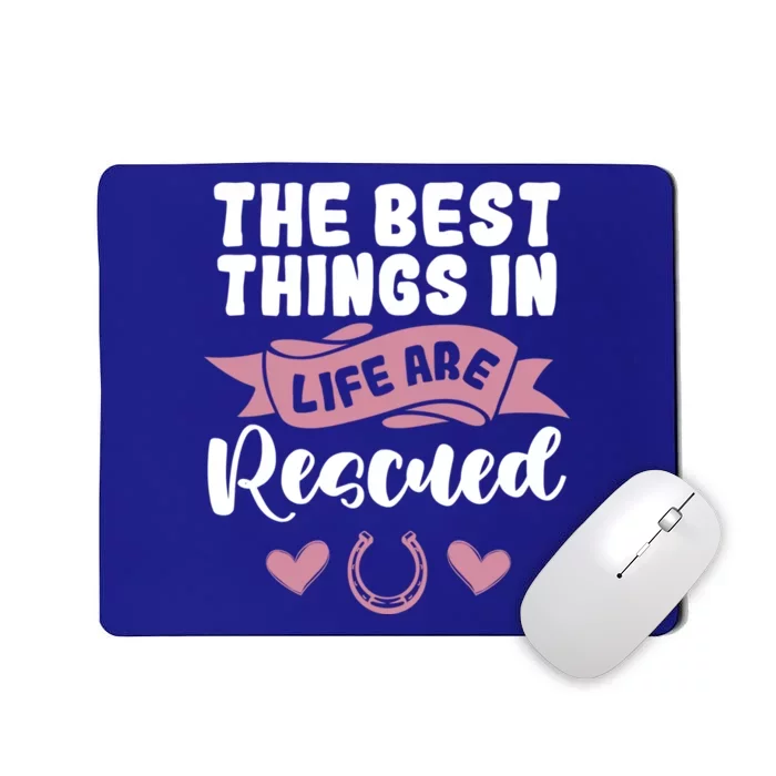 Horse Rescue Gift Pink Horseshoe Design Horseback Riding Great Gift Mousepad