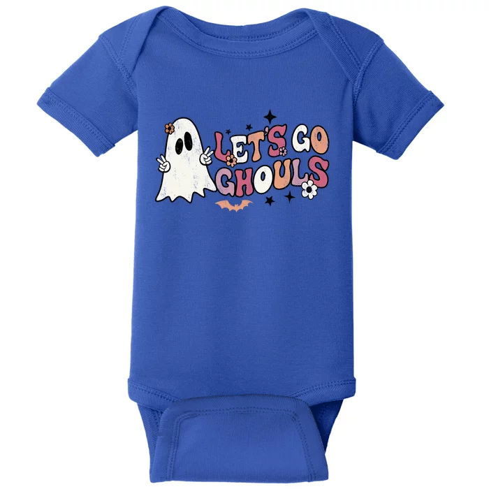 Halloween Retro Groovy Lets Go Ghouls Funny Ghost Boo Gift Baby Bodysuit