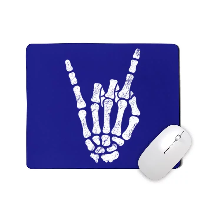 Halloween Rock Hand Sign Skeleton Rock N Roll Symbol Rock On Gift Mousepad