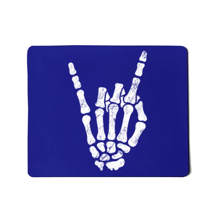 Halloween Rock Hand Sign Skeleton Rock N Roll Symbol Rock On Gift Mousepad