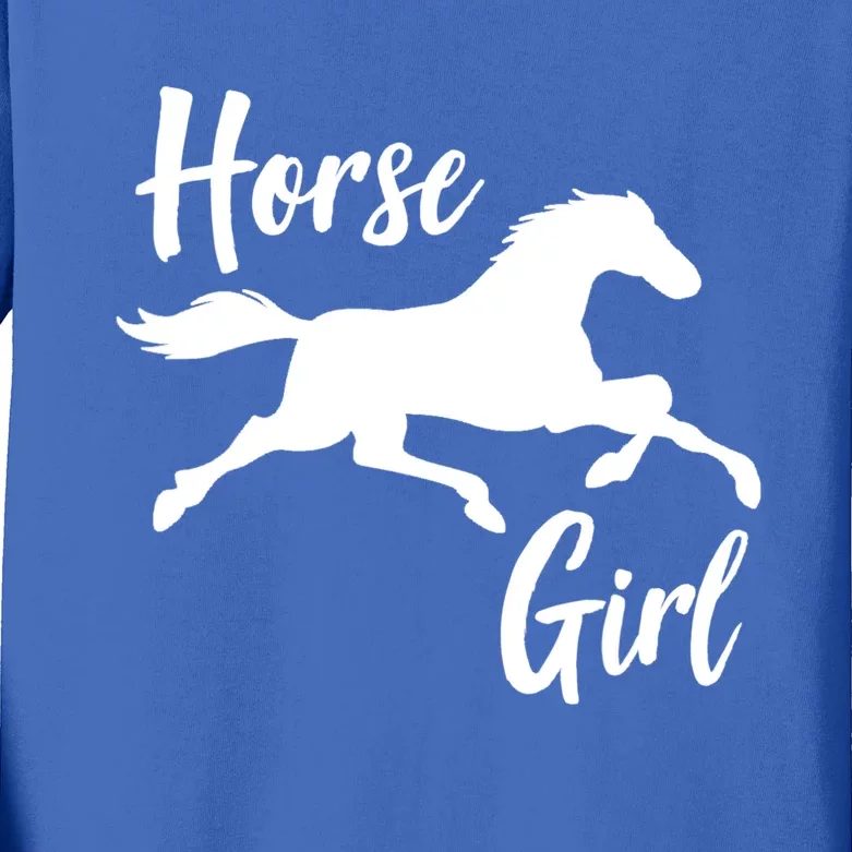 Horseback Riding Horse Gift Kids Long Sleeve Shirt