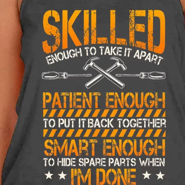 Handyman Repairman Handworker Builder Handyperson Fixer Women's Knotted Racerback Tank