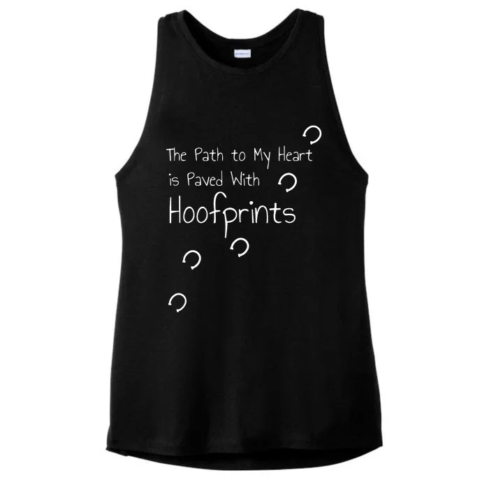 HORSE RIDING Horseshoe Hoofprints Jersey Nice Gift Ladies Tri-Blend Wicking Tank