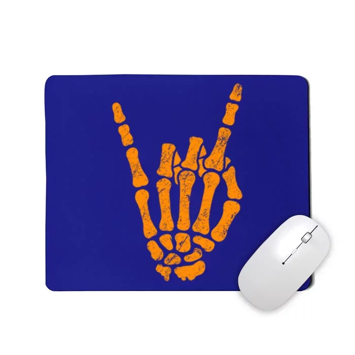 Halloween Rock Hand Sign Skeleton Rock N Roll Symbol Rock On Cool Gift Mousepad