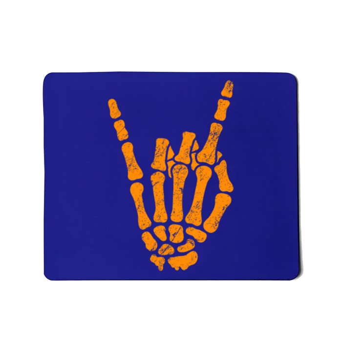 Halloween Rock Hand Sign Skeleton Rock N Roll Symbol Rock On Cool Gift Mousepad