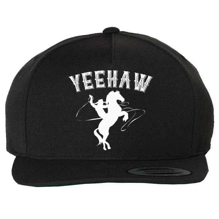 Horseback Riding Howdy Western Rodeo Yeehaw Cowboy Wool Snapback Cap