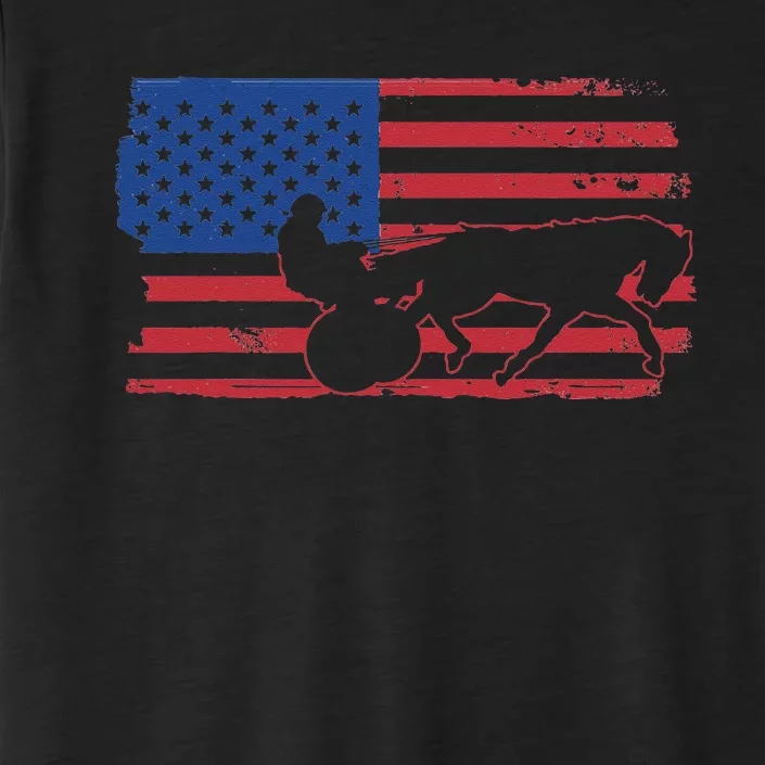 Horse Racing Harness Racing USA Flag Trotter Pacer ChromaSoft Performance T-Shirt