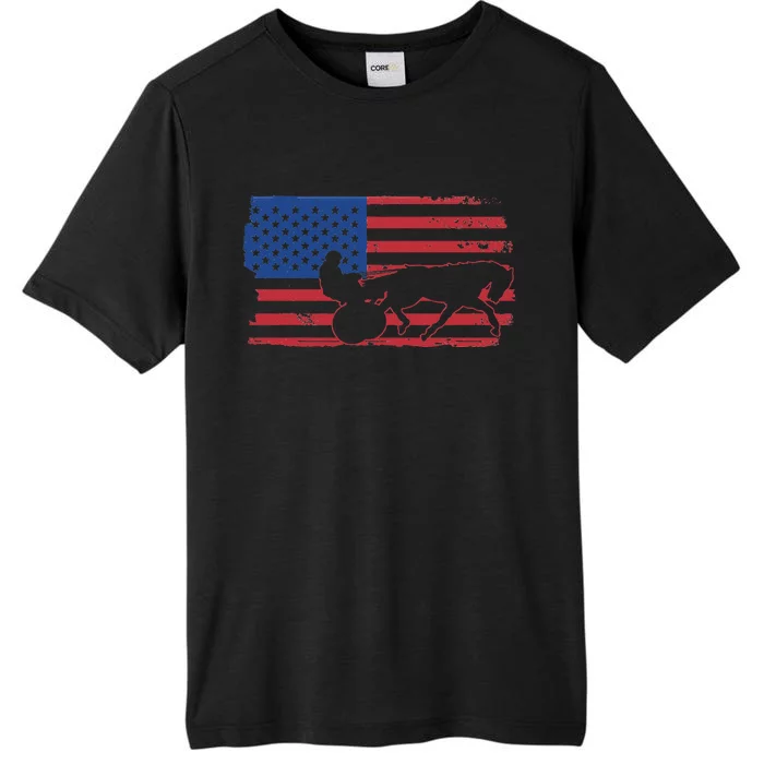 Horse Racing Harness Racing USA Flag Trotter Pacer ChromaSoft Performance T-Shirt