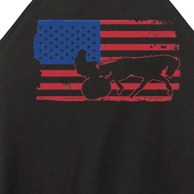 Horse Racing Harness Racing USA Flag Trotter Pacer Women’s Perfect Tri Rocker Tank