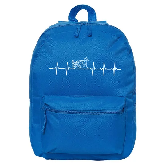 Harness Racing Heartbeat Great Gift Love Horse Racing 16 in Basic Backpack